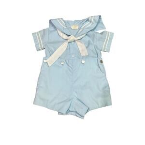 Vintage Classic Baby Blue Sailor Suit with White Tie